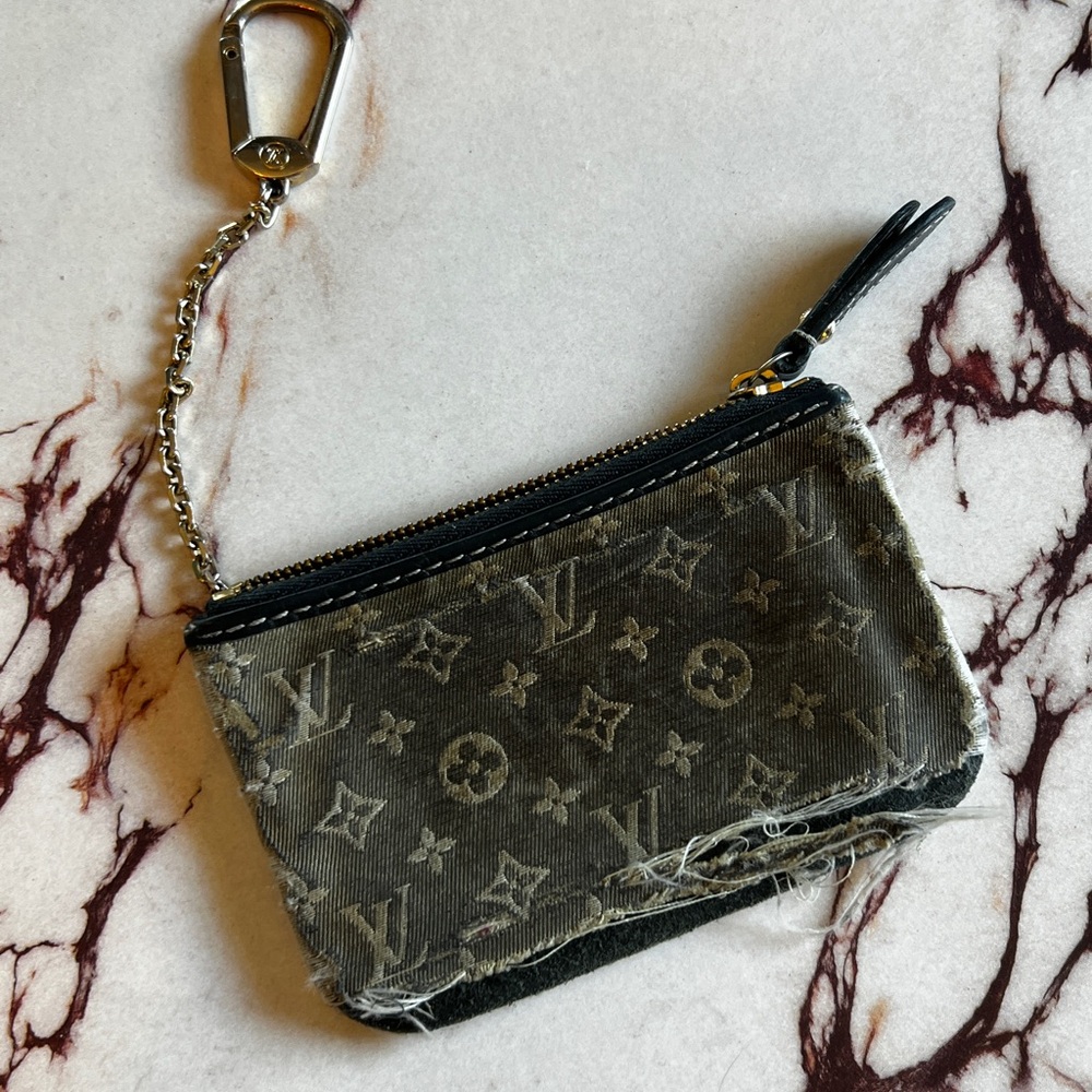 Louis Vuitton Monogram Mini Lin Pochette Cles Coin Case